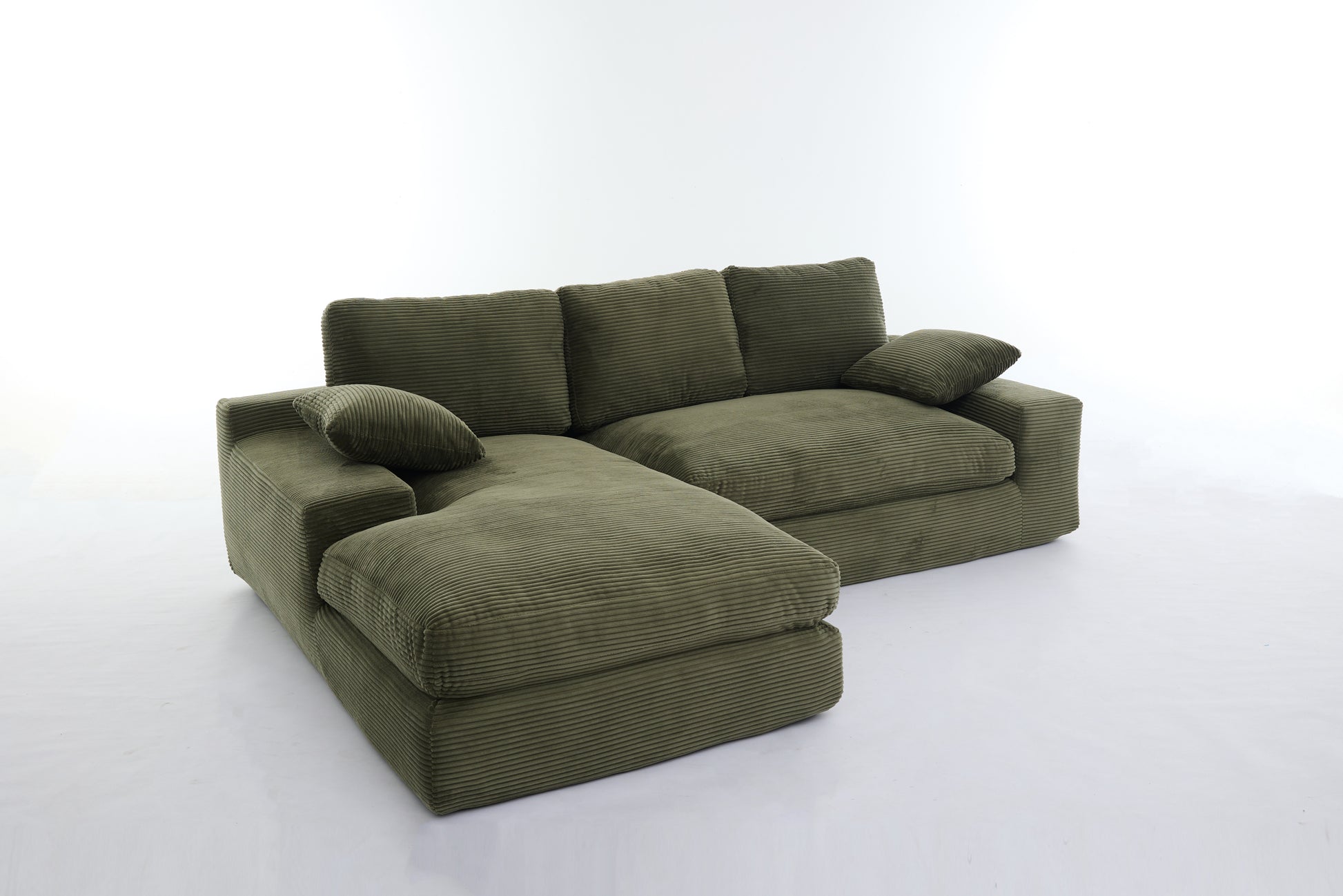 99*69" Modular Sectional Living Room Sofa Set, Modern Minimalist Style Couch, Upholstered Sleeper Sofa For Living Room, Bedroom, 2 Pc Free Combination, Installation Free Sofa, L Shape, Army Green Army Green Primary Living Space Soft Minimalist,Modern