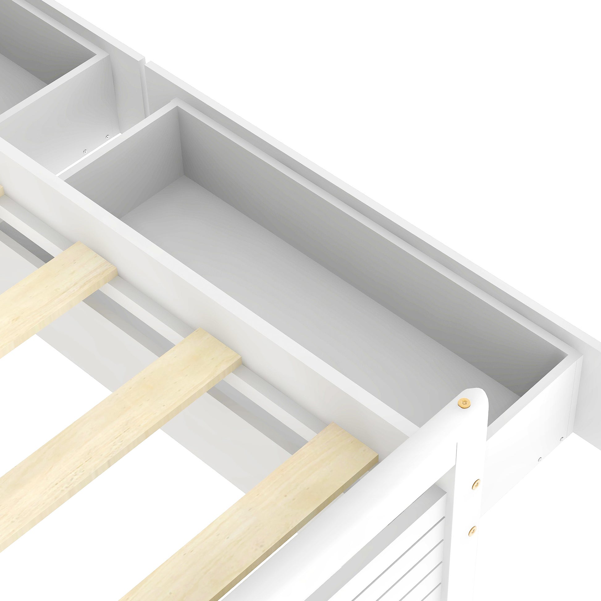 Queen Size Wooden Platform Bed With 2 Storage Drawers And 2 Bedside Tables, White Queen White Pine