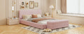 2 Pieces Bedroom Sets Queen Size Upholstered Bed With Rectangular Upholstered Ottoman For Bedroom,Pink Queen Pink 2 Piece Set Solid Wood Mdf