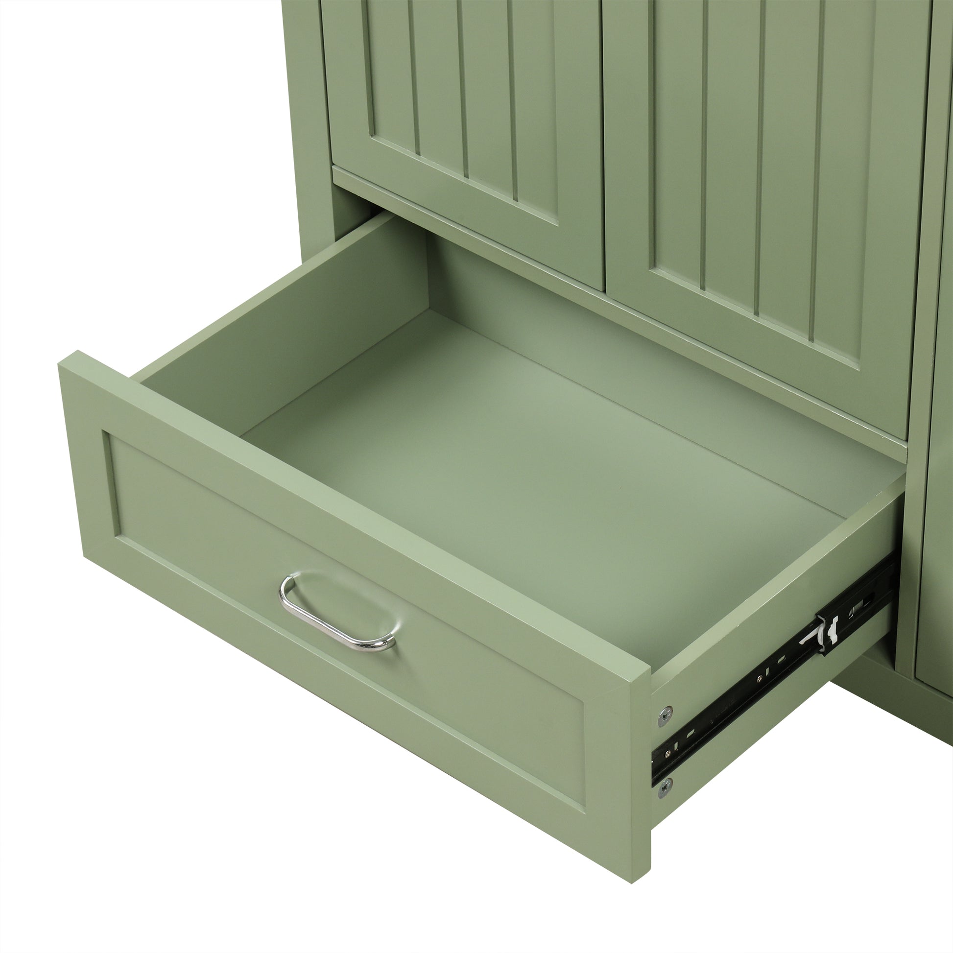 36" Bathroom Vanity With Sink, One Cabinet With Two Doors And One Big Drawer And One Flip Drawer, Solid Wood And Mdf Board, Green Green Solid Wood Mdf