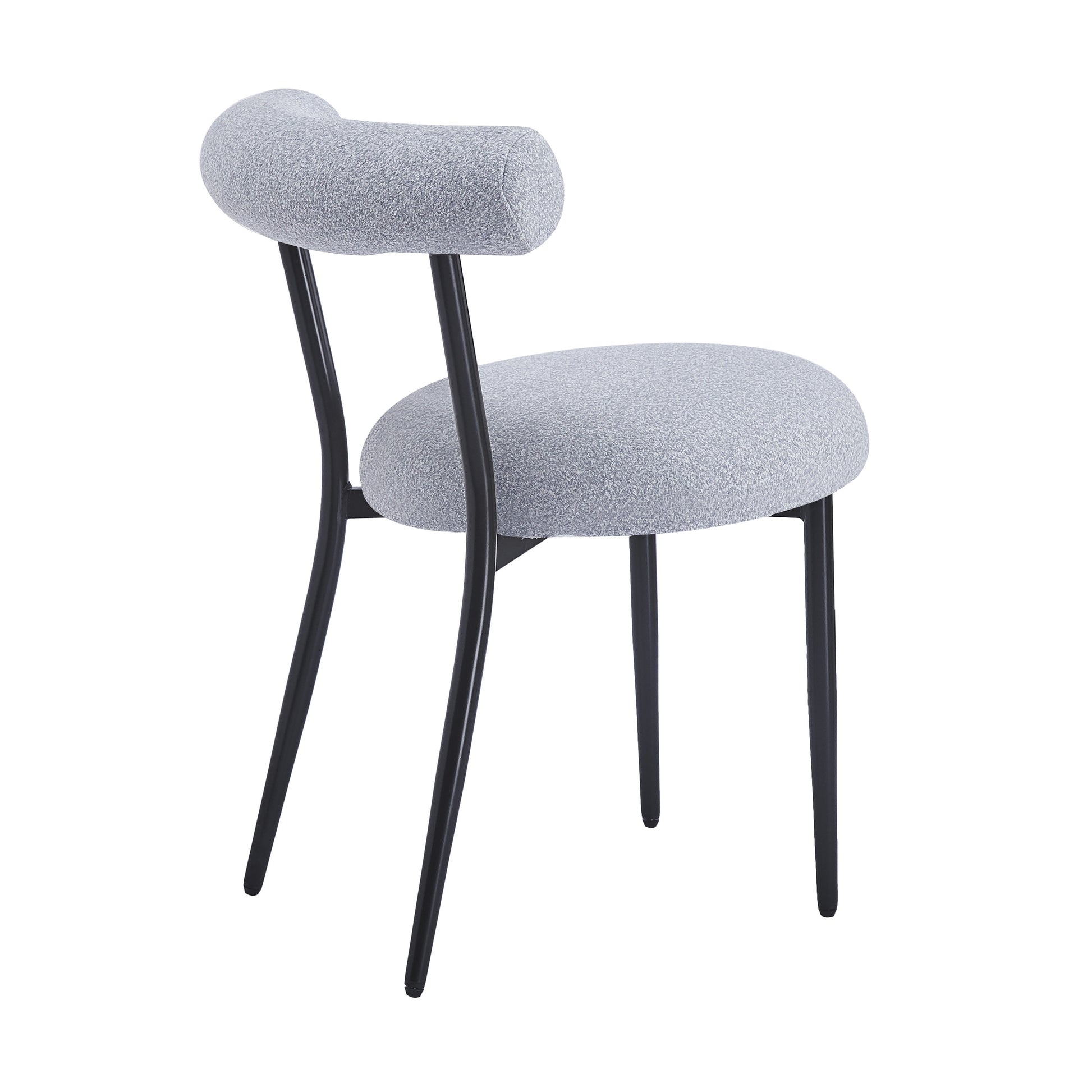 Dining Chair Set Of 2 Grey Fabric