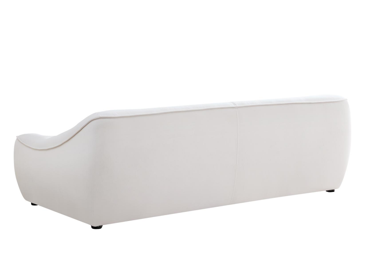 Wks10W White Sofa Withdurable Fabric, Solid Wood Frame, High Density Sponge Filler White Fabric 2 Seat