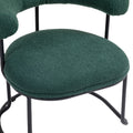 Coolmore Boucle Dining Chairs Set Of 2, Mid Century Modern Curved Backrest Chair, Round Upholstered Kitchen Chairs Emerald Boucle Emerald Foam Mdf Metal