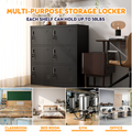 6 Door Employee Storage Locker, Metal Lockers For Office, Gym, School, And Homewith Card Slot Black Freestanding 5 Or More Spaces Powder Coated Black Gym Door Locks Modern Metal Metal