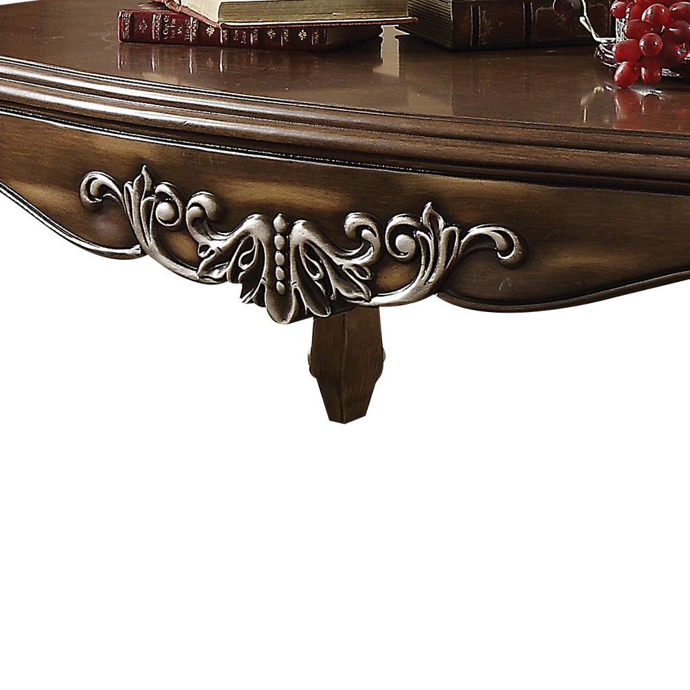 Antique Oak Coffee Table With Queen Anne Legs Oak Primary Living Space Rectangular Solid Wood Mdf