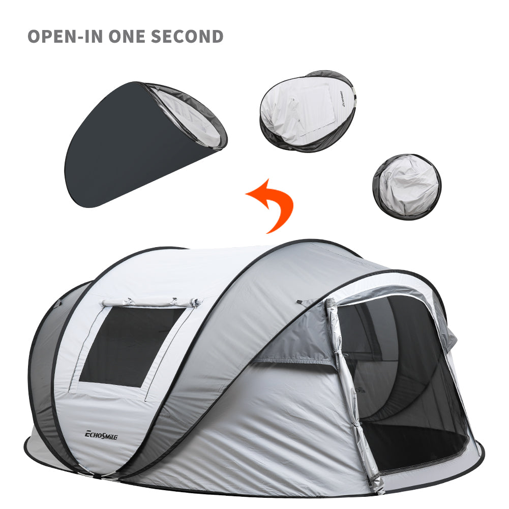 4 6 Persons White Gray Pop Up Boat Tent White Gray Polyethylene