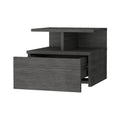 Augusta Floating Nightstand With 2 Tier Shelf And 1 Drawer Smoke 1 Drawer Bedroom Open Storage Contemporary Pine Shelving Pine Particle Board Engineered Wood