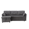 United We Win Furniture, Modular L Shaped Sofa, Modular Long Sofa With Reversible Chaise Lounge, Sofa Bed, Sleeper Sofa, Modular Sofa Combination With Storage Seats. Dark Grey Velvet 4 Seat