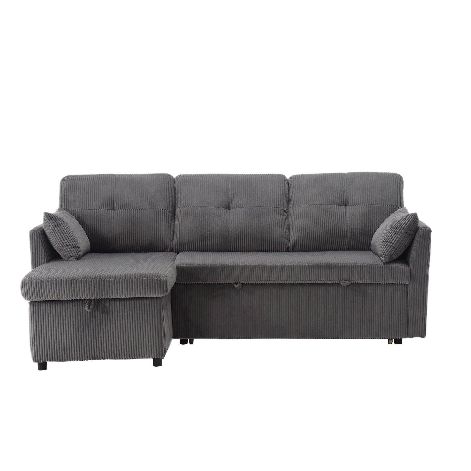 United We Win Furniture, Modular L Shaped Sofa, Modular Long Sofa With Reversible Chaise Lounge, Sofa Bed, Sleeper Sofa, Modular Sofa Combination With Storage Seats. Dark Grey Velvet 4 Seat