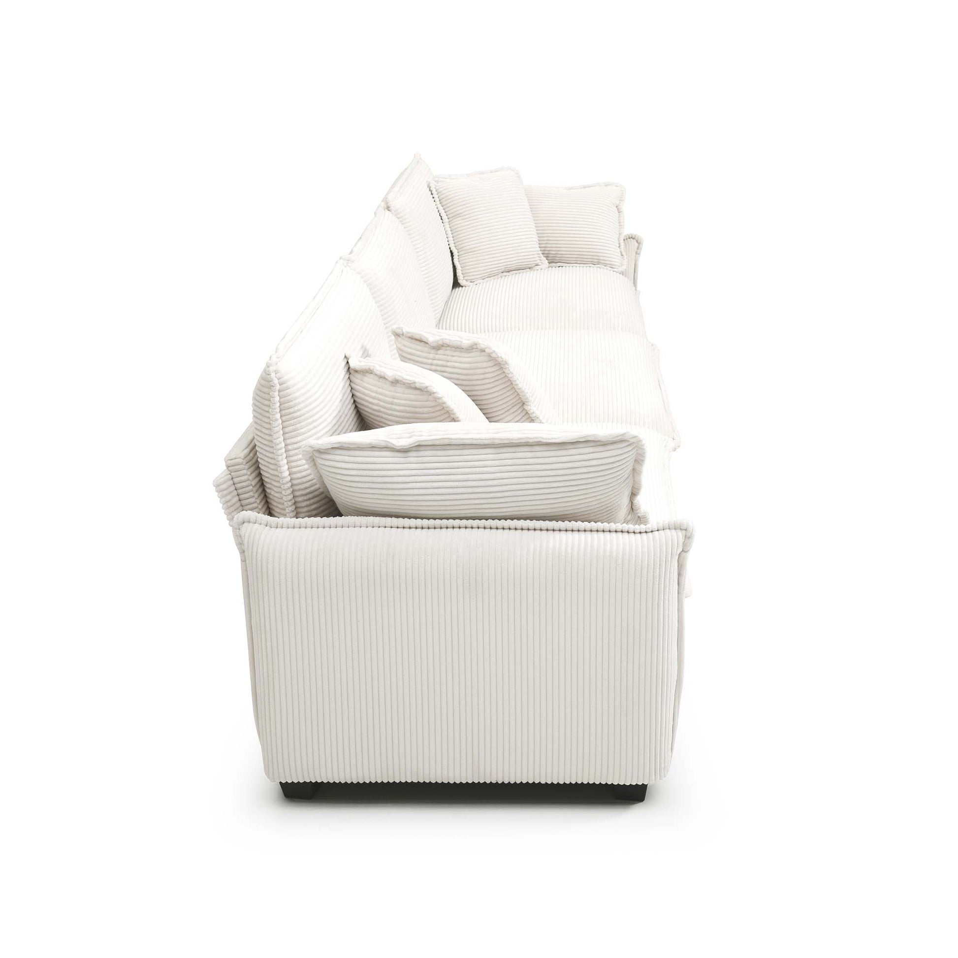 3 Piece Comfortable Oversized Sectional Sofa, One Single Sofa And One 2 Seater Sofa And One 3 Seater Sofabeige Corduroy Deep Seat Sofa Beige Corduroy 6 Seat