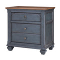 Americana Nightstand, No Assembly Required, Corduroy Blue Finish Blue Rubberwood Rubber Wood