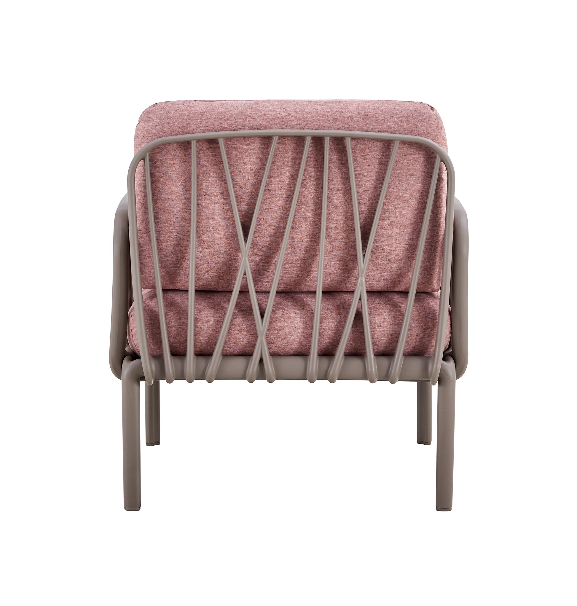 Patio Indoor Outdoor Garden Twin Sofa Armchairs Plastic With Soft Cushion Weather Waterproof Chair Sectional Furniture For Balcony Garden Pool Lawn Backyard Morden Design Sitting Room Seat Sofa Pink Fabric Plastic