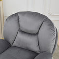 39A Rocking And Swivel Leisure Chair Lounge Chair Velvet Grey Color With Ottoman Grey Velvet