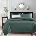 3 Piece Reversible Bedspread Set Balsam Green Queen Green Polyester