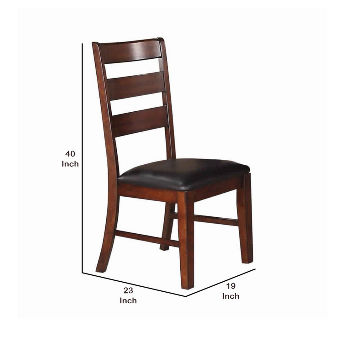 Solid Wood Side Chairs With Ladder Back Set Of 2 Brown Brown Solid Wood