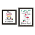 2 Piece Vignette Dear Santa, I Can Explain Black Framed Wall Art For Living Room, Bedroom Wall Art Print For Home Decor By Deb Strain Multicolor Wood Paper
