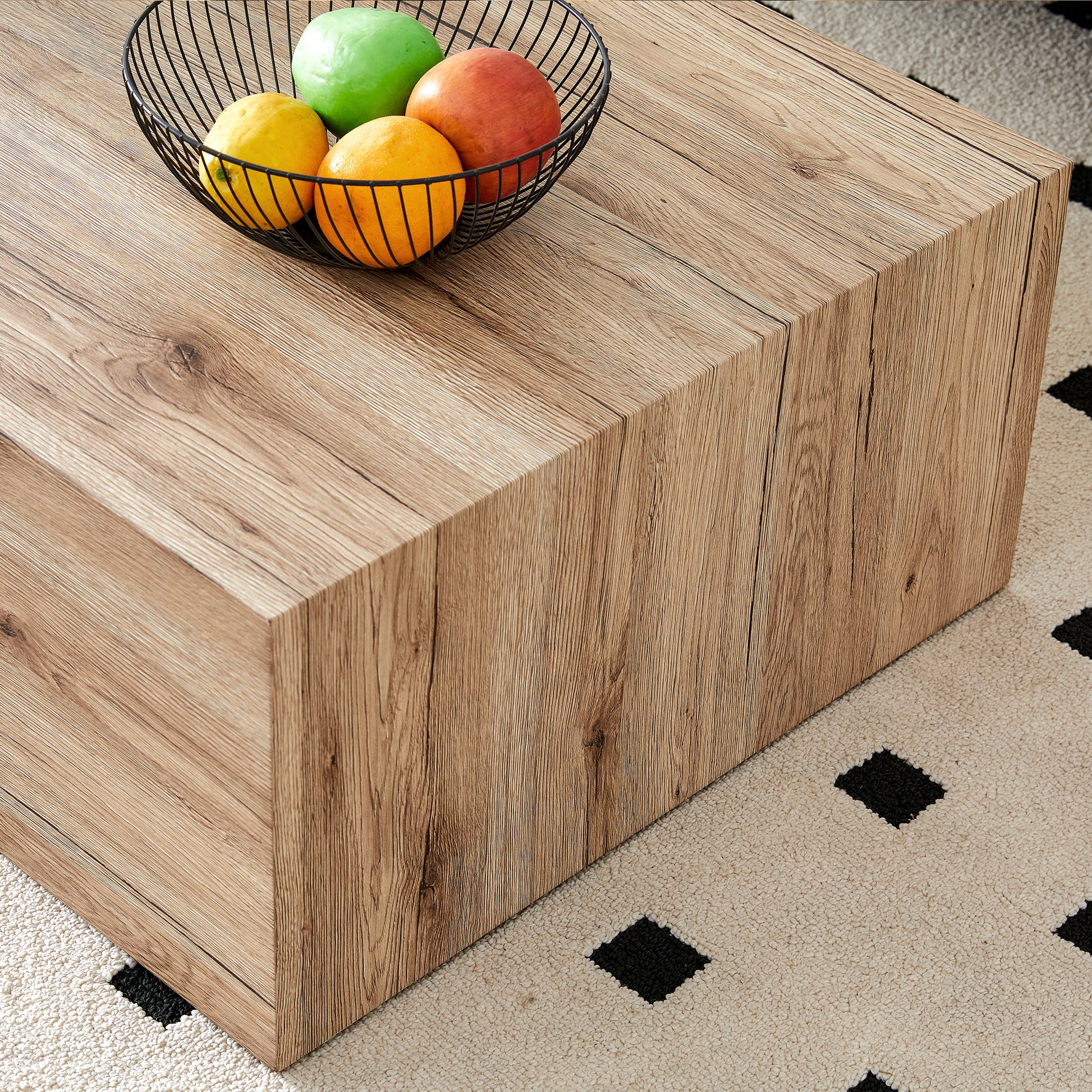 Modern Mdf Coffee Table With Wood Texture Pattern 39.3X23.6X11.8 Inches Stylish And Durable Design Wood Mdf