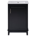 Viedo 20 Inch Modern Small Bathroom Vanity Cabinet With Ceramic Basin 20*15.5*33.3 Inches,Ample Storage,1 Soft Close Door Black Bathroom Solid Wood Mdf