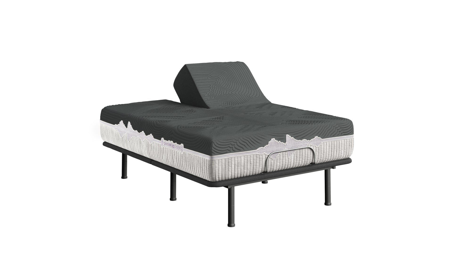 Goodvibesleep Soothe Flex Head Mattress And Adjustable Base Comfort Ensemble, Queen Size Gray Foam Spring Queen