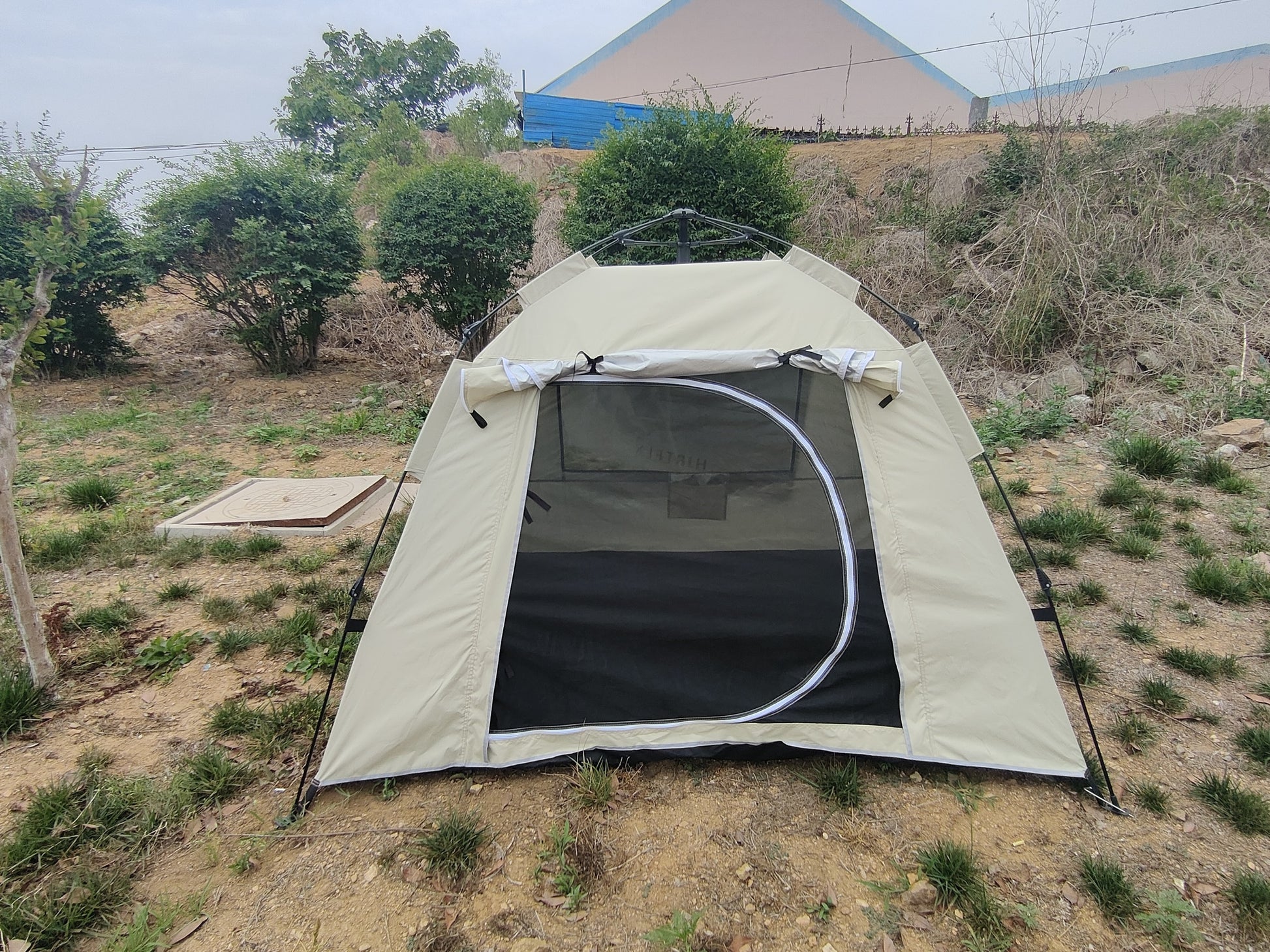 Tent, Quick Opening Automatic Tent, Waterproof And Uv Resistant Tent, Suitable For 2 3 People Camping, Picnic, Outdoor Travel Tent Beige Beige Classic Polyester