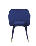 Ocean Blue And Gold Accent Chair With Metal Spindle Leg Blue Gold Primary Living Space Contemporary Wood Fabric