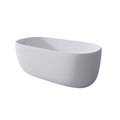 51'' Freestanding Bathtub Resin Stone Soaking Bathtub Solid Surface Modern Tubs With Overflow And Pop Up Drain In White Matte White Oval Bathroom Freestanding Tubs Matte Less Than 59 In Soaking Center Solid Surface Solid Surface