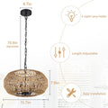 Farmhouse Rattan Pendant Lights, 15.7