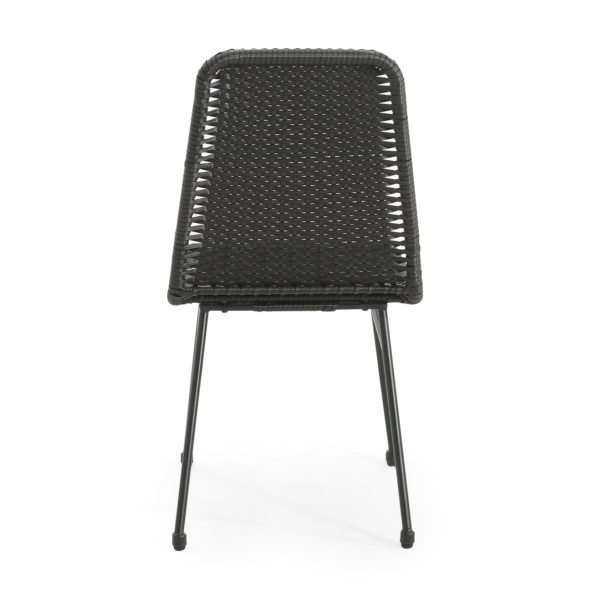 Dark Brown Chair 2 Black Accent Table Dark Brown Pe Rattan Iron,Wood