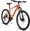 A26322 26 Inch Mountain Bike Adult Aluminum Frame Shock Absorbing Front Fork Bike 21 Speed Disc Brake Mountain Bike Orange Aluminium