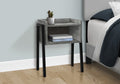 Accent Table, Side, End, Nightstand, Lamp, Living Room, Bedroom, Grey Laminate, Black Metal, Contemporary, Modern Grey Metal