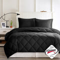 3M Scotchgard Diamond Quilting Reversible Down Alternative Comforter Set Twin Black Polyester