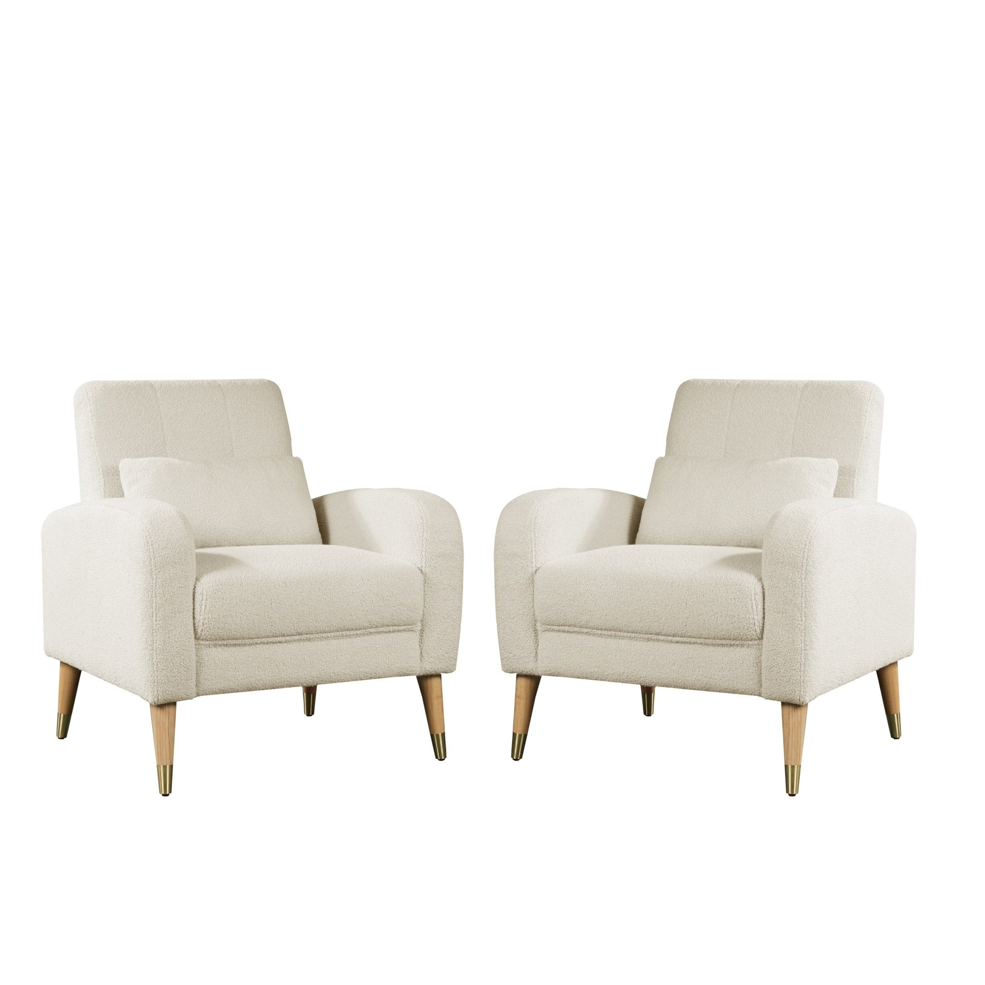 Mid Century Modern Accent Chair, Upholstered Armchair Living Room Chair, Comfy Single Sofa Chair With Metal Legs, Polyester Fabric Chair For Living Room Bedroom White Sherpa