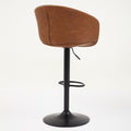 Adjustable Swivel Bar Stools, Mid Century Modern Pu Leather Upholstered Counter Height Bar Stool, Kitchen Island Barstools With Minimalism Style, 1 Chair 1Carton,Brown Brown Pu Mid Century Modern,Minimalist Bar Stools 1 Foam Pu Leather