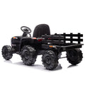 Ride On Tractor2.0 With Trailer,24V Battery Powered Electric Tractor Toy, 200W*2Motor 1.86 4.97Mph Remote Control,Electric Car For Kids,Three Speed Adjustable,Usb,Mp3 ,Bluetooth,Led Light, Safety Belt Black Polypropylene