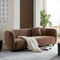 Wks6 Camel Color Plush Sofa, 88.89* 35.04* 28.74 Camel Luxury Fabric 3 Seat