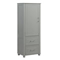 Tall Bathroom Storage Cabinet, Freestanding Storage Cabinet With Two Drawers And Adjustable Shelf, Mdf Board With Painted Finish, Grey Grey Mdf