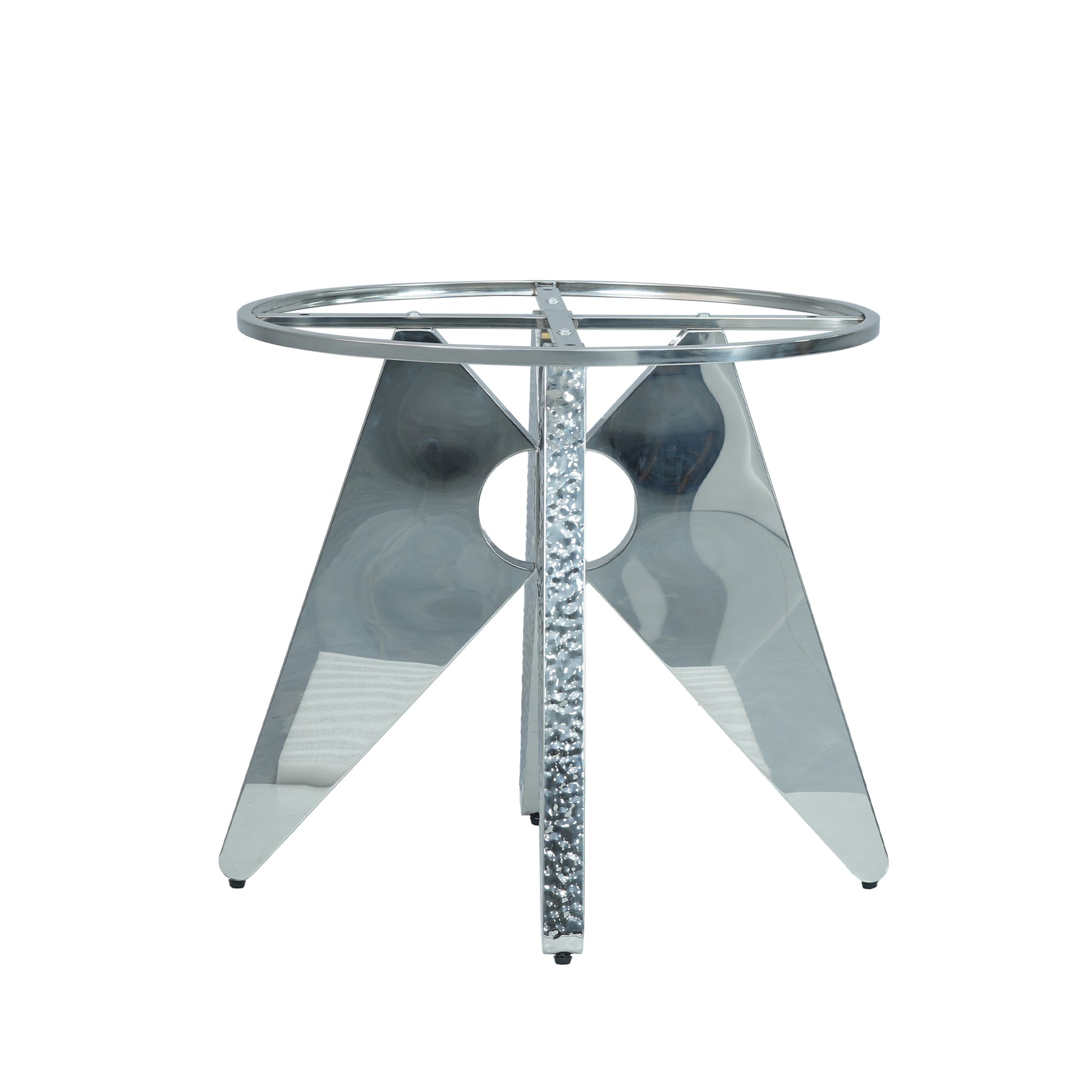 59.05" Round Marble Dining Table With Silver Stainless Steel Design Base, Artificial Marble For 6 8 People, 31.5"White Artificial Stone Turntable,White Dining Table Only Silver,White Dining Room