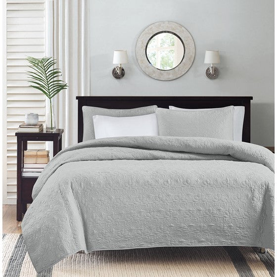 Reversible Quilt Set Grey Full Queen Full Grey Cotton