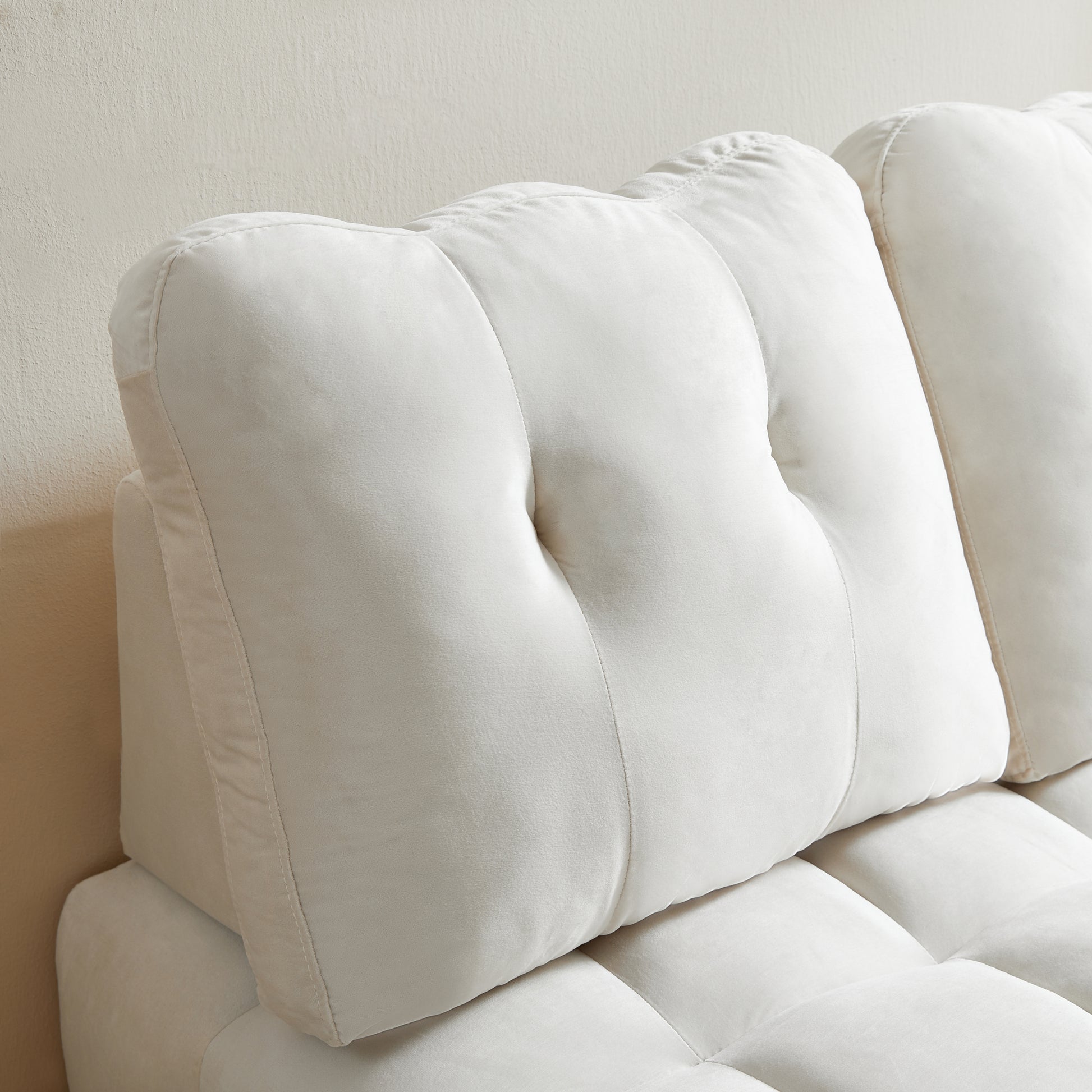 Modern Sofa Velvet Pull Out Bed,Independently Removable Backrest, Have Usb Port And Swivel Phone Stand ,Beige Beige Wood Velvet 2 Seat