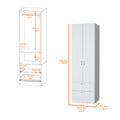 Tall Mayer Wardrobe In Melamine With Two Doors And Two Drawers White Particle Board Melamine