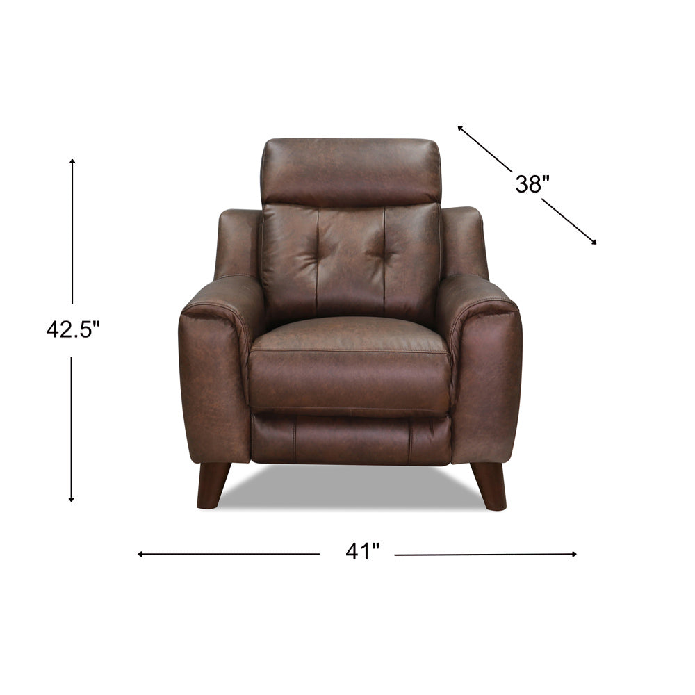Torino Power Headrest, Lumbar, Zero Gravity Waxy Pull Up Leather Recliner Brown Memory Foam Genuine Leather