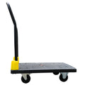 Foldable Platform Push Hand Truck Cart, 880 Lbs. Weight Capacity, 2 Swivel Brake Wheels Black Metal