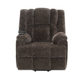Brown Power Lift Recliner With Heating And Massage Brown Chenille Power Remote Metal Primary Living Space Tight Back Push Button Pillow Top Arms Chenille