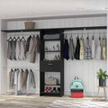 Closet System Ashland, Bedroom, Black Black Particle Board Particle Board