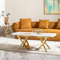 Gold Stainless Steel Marble Pattern Coffee Table 50.78