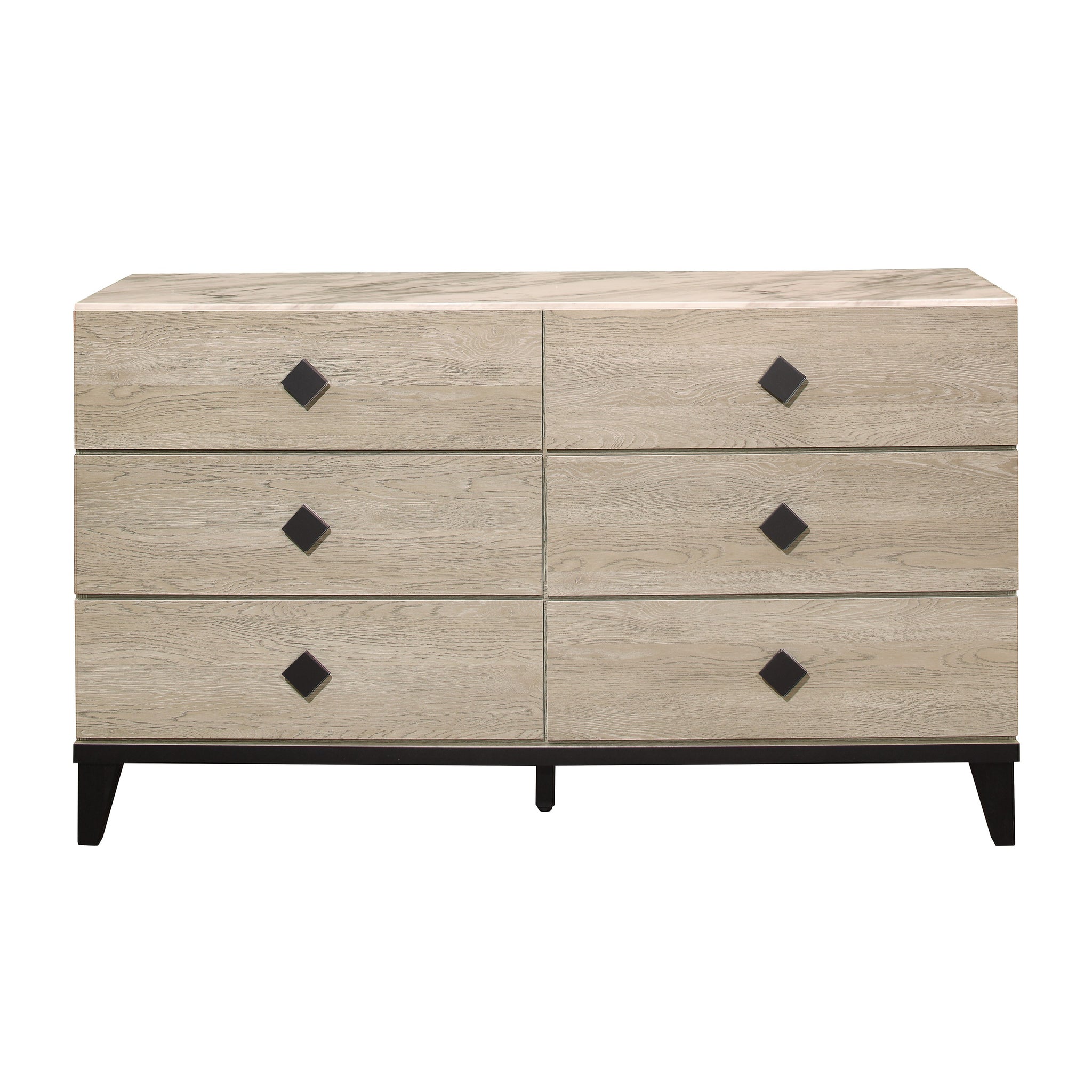 Modern Design Bedroom Furniture 1Pc Cream Finish And Black 6 Drawers B Modern Design Bedroom Furniture 1Pc Cream Finish And Black 6 Drawers B