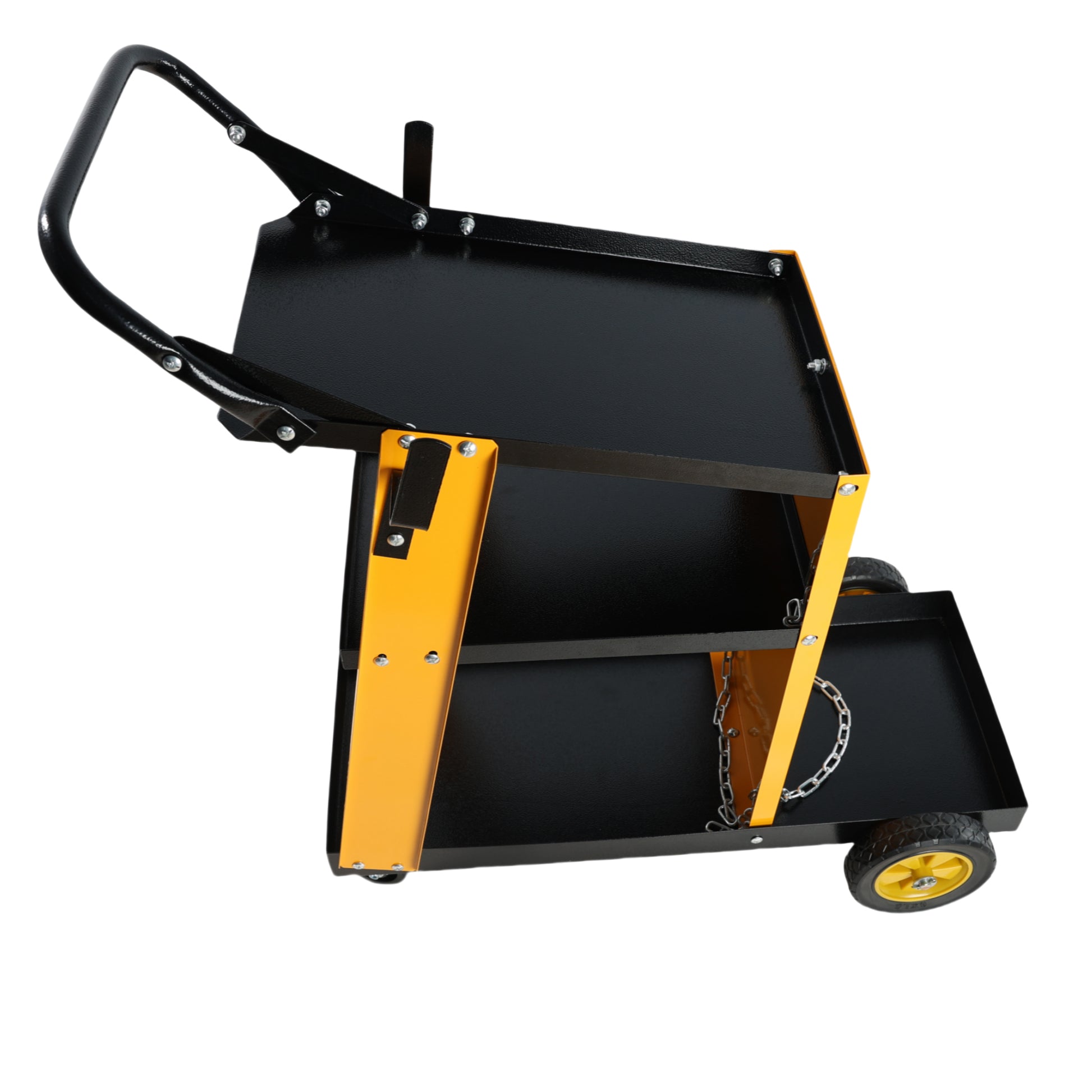 Multi Function 3 Tier Welding Cart. Gas Bottle And Accessory Storage.Welding Heavy Duty Cart For Tig Mig Welder And Plasma Cutter With Upgrade Handles And Increase Storage Space Tank Storage Yellow Black Garden & Outdoor Iron