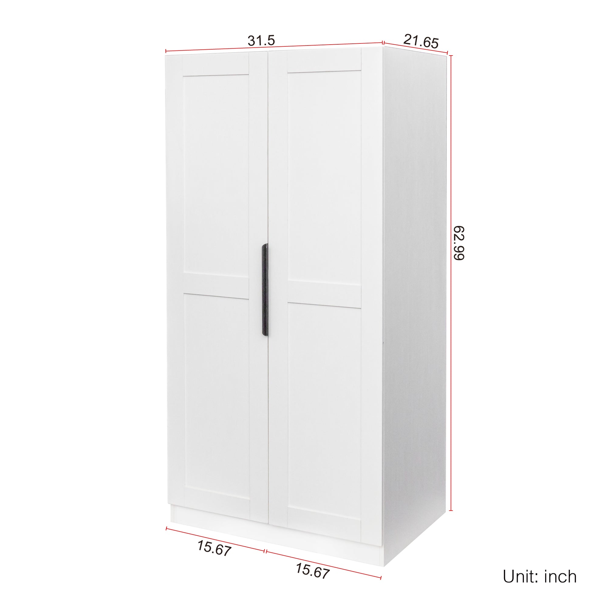 62.99In Kitchen Pantry Cabinet, White Freestanding Buffet Cupboards Sideboard With Doors & Shelves, Kitchen Pantry Storage Cabinet For Kitchen, Living Room And Dinning Room White Mdf