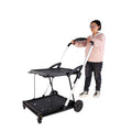 Folding Service Cart With Wheels Double Decker -