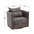 Coolmore Swivel Barrel Chair, Comfy Round Accent Sofa Chair For Living Room, 360 Degree Swivel Barrel Club Chair, Leisure Arm Chair For Nursery, Hotel, Bedroom, Office, Lounge Dark Gray Chenille Dark Gray Primary Living Space Foam Chenille